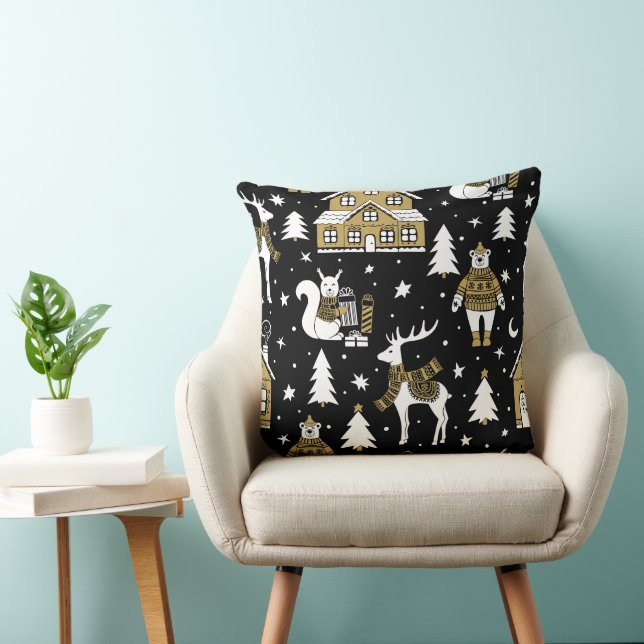 Weihnachts Gold 20x20 Kissen (Stuhl )