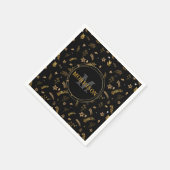 Weihnachts Gold Arch elegante moderne Monogramm Sc Serviette (Ecke)