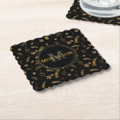 Weihnachts Gold Arch elegante moderne Monogramm Sc Untersetzer (angewinkelt)
