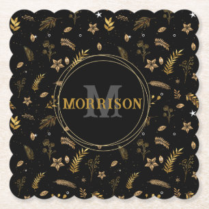 Weihnachts Gold Arch elegante moderne Monogramm Sc Untersetzer