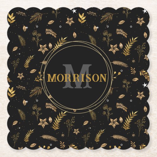 Weihnachts Gold Arch elegante moderne Monogramm Sc Untersetzer (Vorderseite)