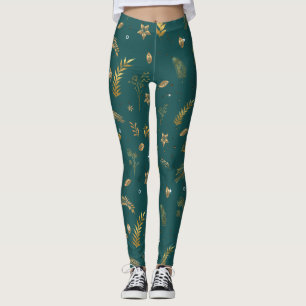 Weihnachts Gold Arch Moderner Grüner Winter Leggings