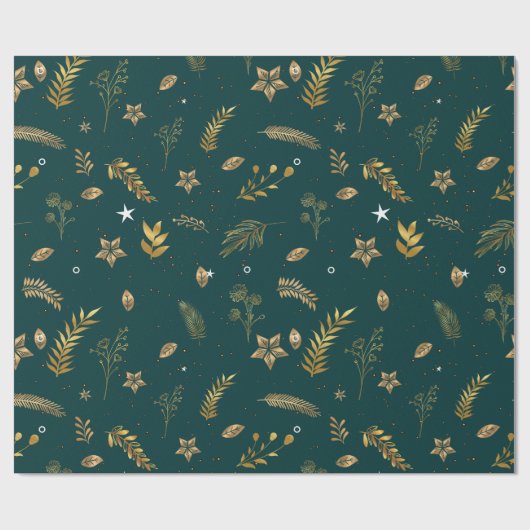 Weihnachts-Gold-Arch Modernes Grün Geschenkpapier (Flach)