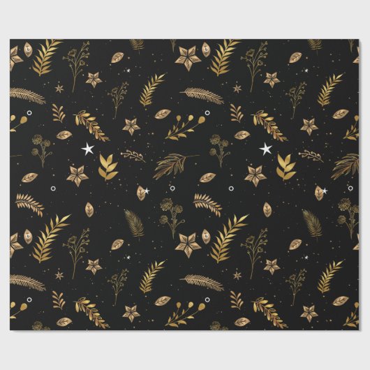 Weihnachts-Gold-Arch Modernes Schwarz Geschenkpapier (Flach)