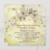 Weihnachts Gold Bell Wedding Einladung (Vorne/Hinten)