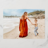 Weihnachts-Gold Botanische Ecken Foto Rahmen Grün Folien Feiertagskarte (Rückseite)