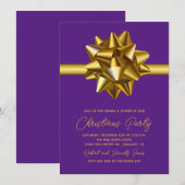 Weihnachts-Gold-Bow-Party Einladung (Vorne/Hinten)