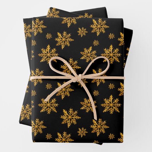 Weihnachts-Gold-Crystal-Schneeflocken Geschenkpapier Set (Beispiel)