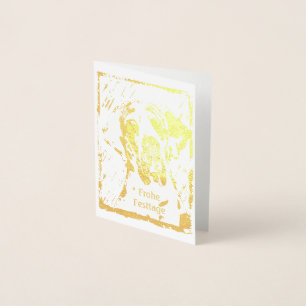 Weihnachts-Gold-Dogge-Karten Folienkarte