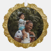 Weihnachts-Gold-Drehvorlage Ornament Karte (Rückseite)