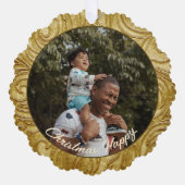 Weihnachts-Gold-Drehvorlage Ornament Karte (Vorderseite)