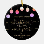 Weihnachts Gold Feierliche Farben Hängedekunst Keramik Ornament (Vorne)