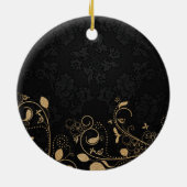 Weihnachts Gold Feierliche Farben Hängedekunst Keramik Ornament (Hinten)