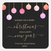 Weihnachts Gold Feierliche Farben Hängedekunst Quadratischer Aufkleber (Vorderseite)