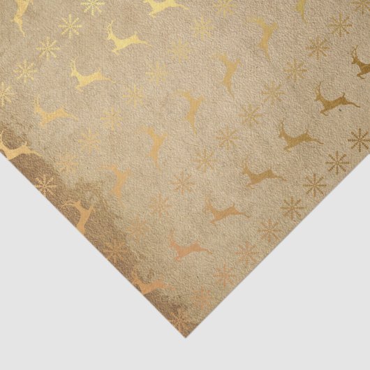 Weihnachts-Gold-Foil-Rentier und Schneeflocke Seidenpapier (Ausschnitt)