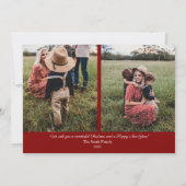 Weihnachts Gold Frame Foto Weihnachtskarte Rot Einladung (Rückseite)