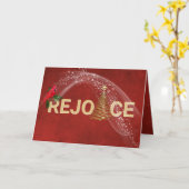 Weihnachts-Gold-Freude mit Kardinal Karte (Gelbe Blume)