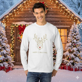 Weihnachts-Gold geometrisches Rentier T-Shirt