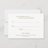 Weihnachts-Gold-Geschenkgutschein (Rückseite)