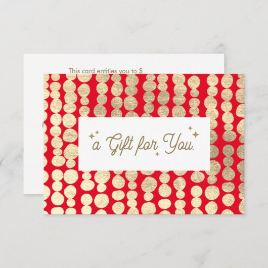 Weihnachts-Gold-Geschenkgutschein (Vorne/Hinten)