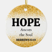 Weihnachts-Gold-Glitzer-Bibel Verse Hope-Keramik Keramik Ornament (Vorne)