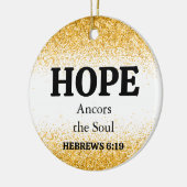 Weihnachts-Gold-Glitzer-Bibel Verse Hope-Keramik Keramik Ornament (Links)