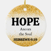 Weihnachts-Gold-Glitzer-Bibel Verse Hope-Keramik Keramik Ornament (Hinten)
