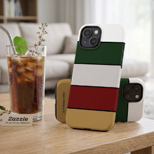 Weihnachts-Gold-Grün-Rot-Silber-Weiß-Streifen iPhone 16 Hülle