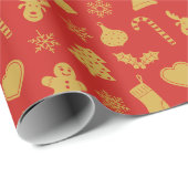 Weihnachts-Gold-Hintergrund Geschenkpapier (Rolleneckpunkt)