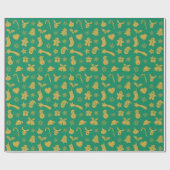 Weihnachts-Gold-Hintergrund Geschenkpapier (Flach)