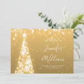 Weihnachts-Gold-Hochzeitsmenü Einladung (Stehend Vorderseite)