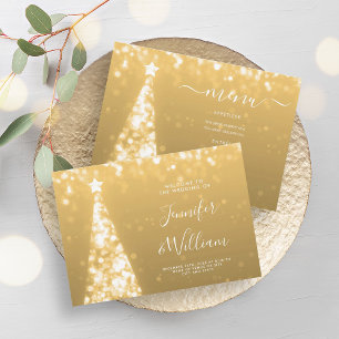Weihnachts-Gold-Hochzeitsmenü Einladung