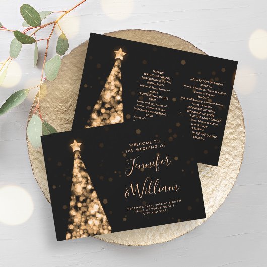 Weihnachts-Gold-Hochzeitsprogramm Einladung
