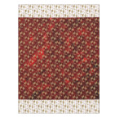 Weihnachts Gold Holly auf festlichem Rot Tischdecke (Vorderseite)