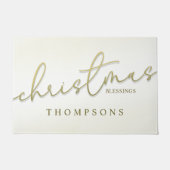 Weihnachts-Gold-Kalligrafie-Skript Moderne Segnung Fußmatte (Vorderseite)