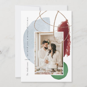 Weihnachts Gold Moderne geometrische Foto Weihnach Feiertagskarte