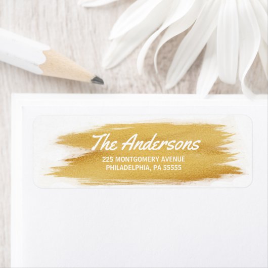 Weihnachts-Gold-Pinsel Stroke-Rücksendeadresse (Insitu)