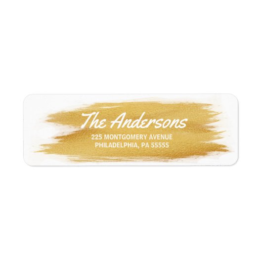 Weihnachts-Gold-Pinsel Stroke-Rücksendeadresse (Vorne)