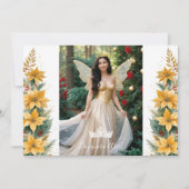 Weihnachts Gold Poinsettias Inspirations Blumenflo Einladung (Vorderseite)