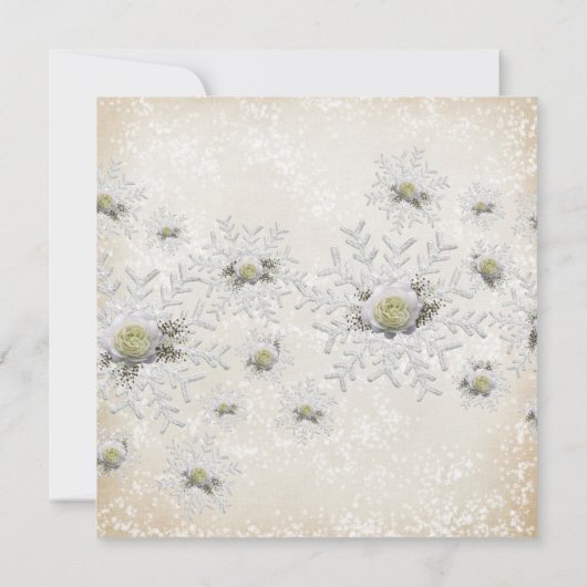 Weihnachts-Gold-Rose Schneeflocken-Brautparty Einladung (Rückseite)