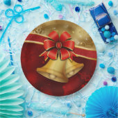 Weihnachts-Gold-Rot-Bell-Papier-Platte Pappteller (Party)