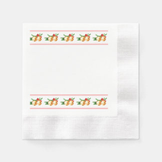 Weihnachts-Gold-Rundglocken und die rote Schleife Serviette