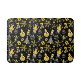 Weihnachts-Gold Santa Snowman-Strumpf-Geschenkmust Badematte
