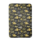 Weihnachts-Gold Santa Snowman-Strumpf-Geschenkmust Badematte (Vorderseite Vertikal)