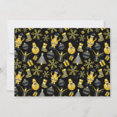 Weihnachts-Gold Santa Snowman-Strumpf-Geschenkmust Einladung (Rückseite)