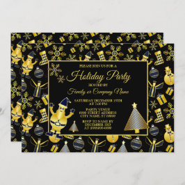 Weihnachts-Gold Santa Snowman-Strumpf-Geschenkmust Einladung