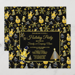 Weihnachts-Gold Santa Snowman-Strumpf-Geschenkmust Einladung