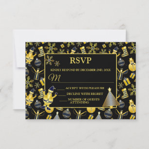 Weihnachts-Gold Santa Snowman-Strumpf-Geschenkmust RSVP Karte
