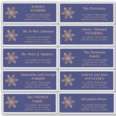 Weihnachts-Gold-Schneeflocken-Gästeschriften Aufkleber (Vorderseite)