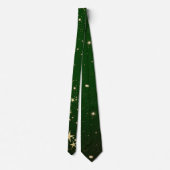 Weihnachts-Gold-Stars auf Green Neck Tie Krawatte (Rückseite)
